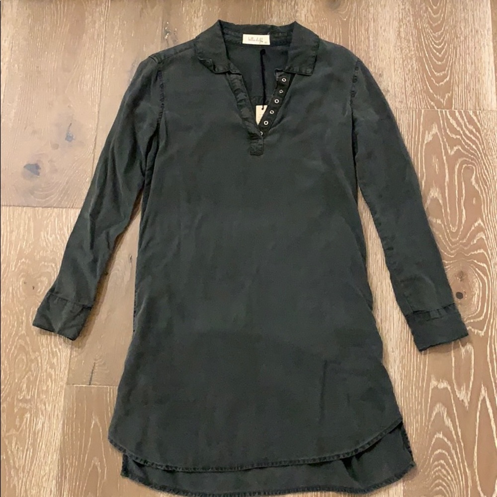 Bella Dahl green dress with silver hardware